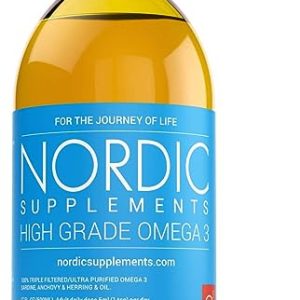 Nordic Supplements High Strength 500ml Omega 3 Fish Oil. Taste Award Winning Lemon Flavoured and Tested
