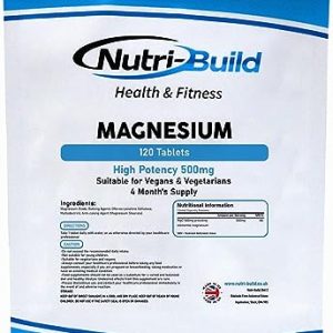 NUTRI-BUILD Magnesium 500mg Tablets - Magnesium Supplement Boosts Muscle Function, Bone and Teeth Health, and Can Help Reduce Tiredness or Fatigue...