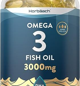 Omega 3 Fish Oil 3000mg | 240 Capsules | with EPA & DHA Fatty Acids | by Horbaach
