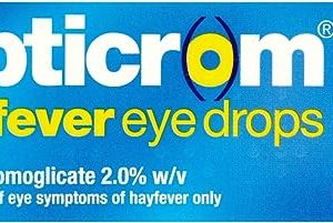 Opticrom Hayfever Allergy Eye Drops Sodium Cromoglicate - 10 ml - Fast Relief Within Just 2min of Itchy, Red, Watery Eyes Symptoms, for Adults and...