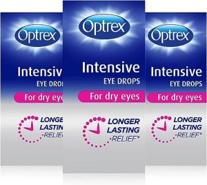 optrex intensive eye drops long lasting relief for dry eyes pack of 3