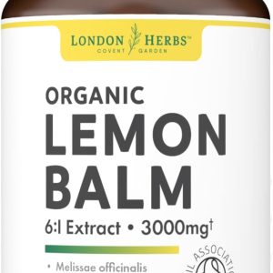 Organic Lemon Balm Extract - Powerful 6:1 Extract Equivalent to 3000mg Fresh Melissa Leaf - Pure Lemon Balm Capsules (not Tablets) - BioPlastic...