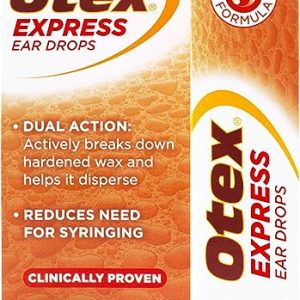 Otex Express Ear Drops, Clinically Proven Ear Wax Removal Drops for Excessive, Hardened Ear Wax. Can Reduce the need for syringing, 10ml