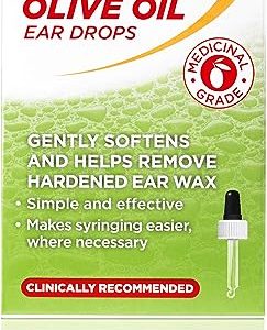 Otex Olive Oil Ear Drops For Natural, Gentle Removal of Excessive, Hardened Ear Wax. Bottle with Dropper Applicator, 10 ml (Pack of 1)