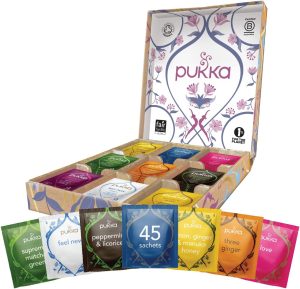 pukka herbs herbal tea selection box 9 flavours 45 sachets organic