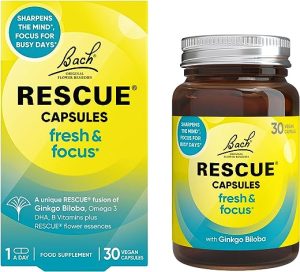 rescue fresh and focus capsules 30 day supply ginkgo biloba omega 3 dha