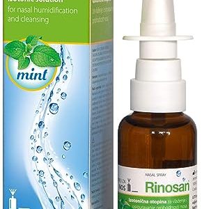Rinosan Isotonic Nasal Mint Spray - for Allergy, Congestion, Rhinitis, Sinus and Hayfever - Relief for Adults and Kids - Added Eucalyptus, Calcium...