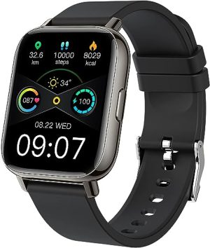 Smart Watch 2021, Fitness Tracker 1.69" Touch Screen Heart Rate Sleep Monitor, IP68 Waterproof Fitness Watch Smartwatch, 24 Modes, Pedometer...