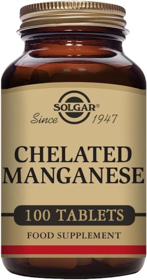 solgar chelated manganese tablets pack of 100 for strong bones and