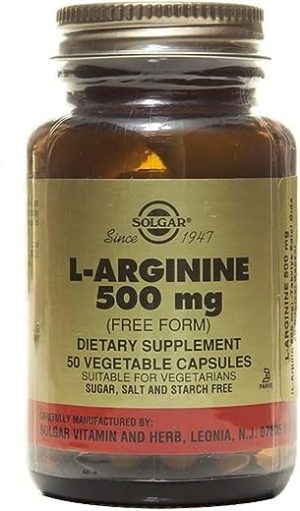 solgar l arginine 500 mg vegetable capsules pack of 50 for a healthy