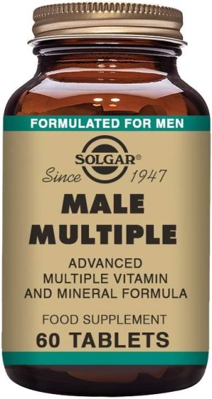 solgar male multiple tablets pack of 60 supports metabolism and reduces