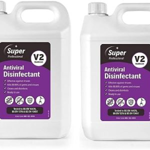 Super Professional - V2 Super Antiviral Disinfectant - 2 x 5 Litre - Bulk Multibuy Pack - For Home or Professional Use