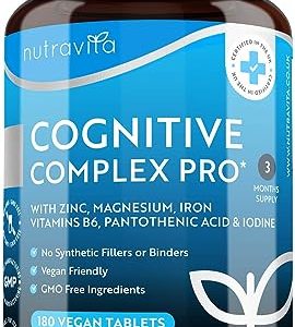 Super Strength Cognitive Complex Pro - Nootropics Supplement for Mental Performance & Cognitive Health - Enriched with Zinc, Iron, Magnesium,...