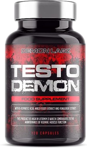 Testo Demon - Demon Labz - Strong Capsules for Men with Zinc + Magnesium + Vitamin B6, B12 & Vitamin D which contributes to Normal Muscle Function...