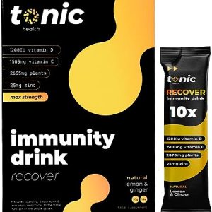 Tonic Health High Dose Immunity Drink, Immune Booster Sachets, Multivitamins High Strength Mix of Vitamins C, D, Zinc & Plant Extracts, for Health...