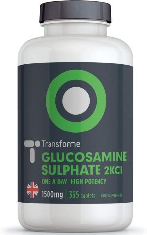 transforme glucosamine sulphate 2kcl 1500mg 365 tablets 1 year supply vegan