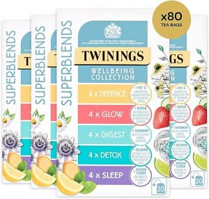 twinings wellbeing collection tea selection with x 4 defence x 4 glow x 4