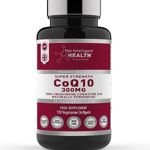 Ubiquinone Coenzyme Q10 300mg Softgel Capsules, 120 Super Strength Vegan Friendly Naturally Fermented High Absorption CoQ10 Capsules Made in The UK...