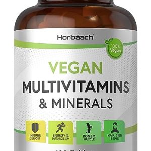 Vegan Multivitamin and Minerals | 180 Tablets | Essential Nutrients for Immune Support, Energy and Metabolism, Bone and Muscle, Hair, Skin and...
