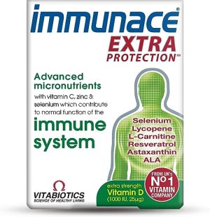 vitabiotics immunace extra protection tablets 30 count
