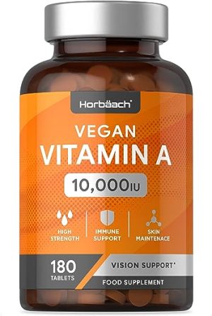 vitamin a supplement 10000iu 180 vegan tablets high strength immune