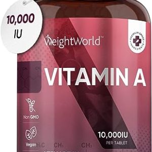 Vitamin A Supplements 10,000IU - 1 Year Supply (365 Vegan Tablets Not Vitamin A Capsules) - 3000μg VIT A Retinol Supplement in Bioavailable Retinyl...