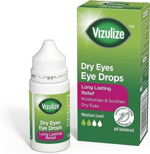vizulize dry eyes eye drops 10ml long lasting relief moisturizes soothes