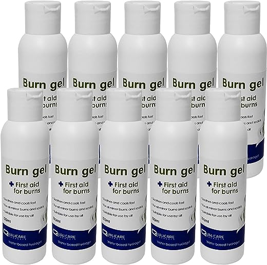 10 Bottle Pack Qualicare 120ml First Aid Burns Scalds Sunburn Cooling Soothe Gel