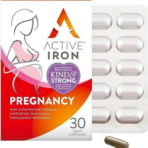Active Iron Pregnancy | 30 Iron Capsules | 17mg Iron Supplement | Non-Constipating Formula | Fights Tiredness & Fatigue | 1-Month Supply