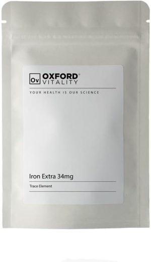 iron extra 34mg tablets for general health and well being by oxford vitality