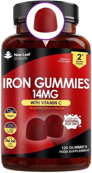 iron gummies 14mg 120 iron supplements enriched vitamin c real fruit juice