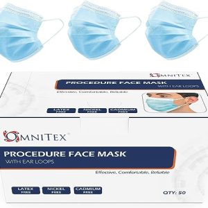 Omnitex British Brand 50pk 3ply Premium Type II Disposable Surgical Face Mask | EN14683 98% Filtration Medical Grade Type 2 with Ear Loops