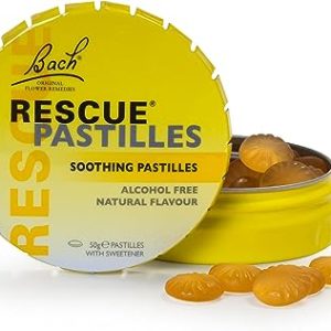 Rescue Remedy Orange & Elderflower Pastilles, Alcohol Free, Supports Emotional Wellbeing & Balance, Travel Friendly Tin, 50g