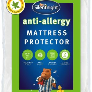 Silentnight Anti-Allergy Mattress Protector – Mattress Cover Bed Pad Topper with Elasticated Straps Protecting Against Bacteria and Dust Mites –...