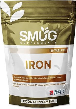 smug supplements iron tablets 180 high strength 14mg pills helps support