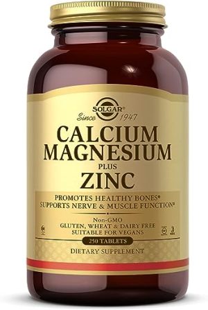 solgar calcium magnesium plus zinc tablets pack of 250 healthy bones