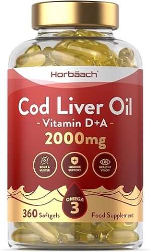 cod liver oil capsules 2000mg 360 count with high strength omega 3