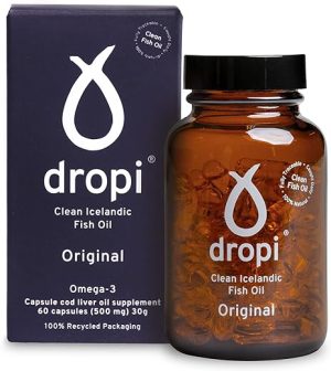 dropi icelandic extra virgin cod liver oil unflavoured 60 capsules