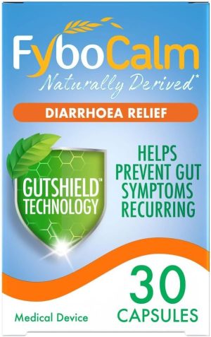 fybocalm diarrhoea relief naturally derived 30 capsules long lasting