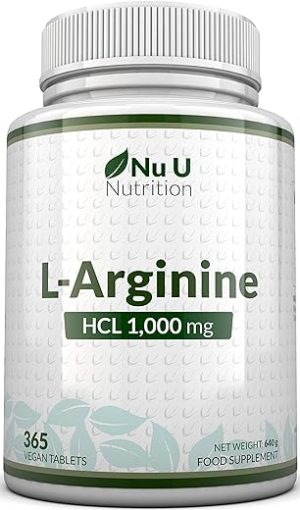 l arginine hcl 4000mg 365 vegan tablets 1 year supply 1000mg per tablet