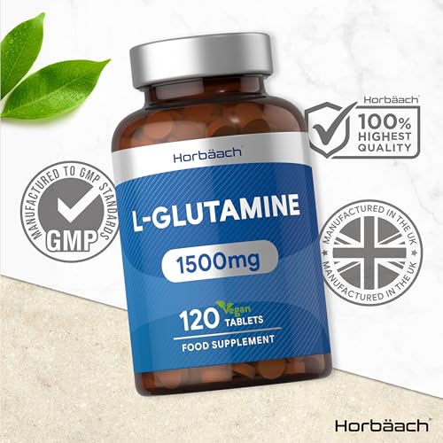 l glutamine tablets 1500mg 120 vegan tablets high strength pure amino 4