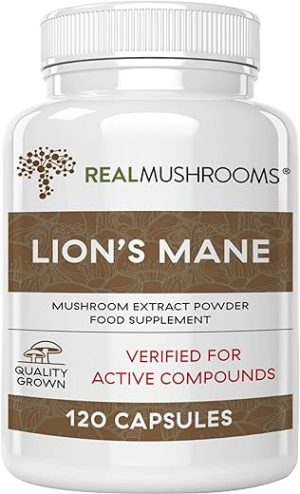 lions mane brain and focus supplements mushroom powder extract capsules