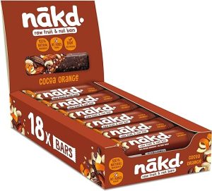 nakd cocoa orange natural fruit nut bars vegan healthy snack gluten