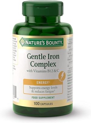 natures bounty gentle iron complex with vitamins b12 and c pack of 100