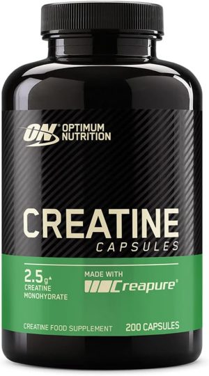 optimum nutrition creatine capsules with 2500 mg of unflavoured creatine
