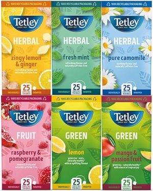 tetley mixed variety fruity string tag envelopes 3x2x25s assorted pack of