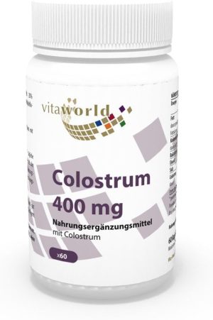 vita world colostrum 400mg 60 capsules freeze dried made in germany