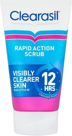 clearasil rapid action exfoliating scrub for acne prone skin unclog pores