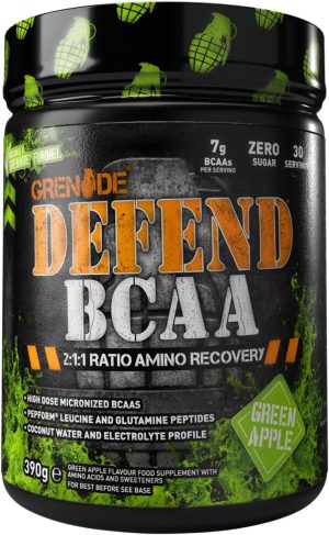grenade defend bcaa powder green apple 390 g 7 g bcaas per serving 30