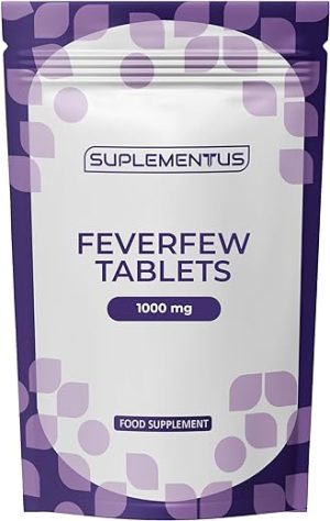 suplementtus feverfew 1000mg 120 tablets feverfew leaves extracts to help